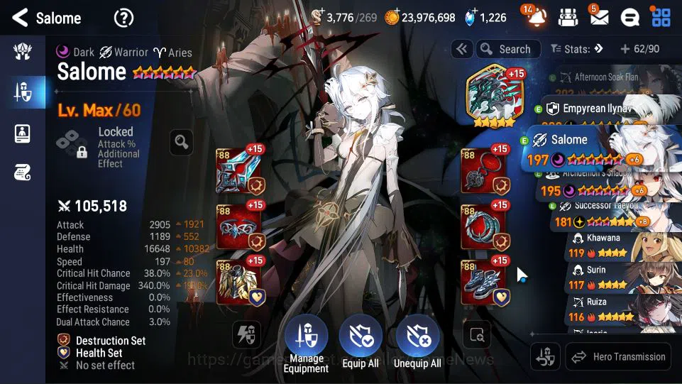 Epic Seven Accounts Starter GLOBAL UNVERIF|13 ML(Salome,WOTM Tenebria,Etc)+Setsuka,Ruiza|Poh ON+Fresh Teater|1,2K 5