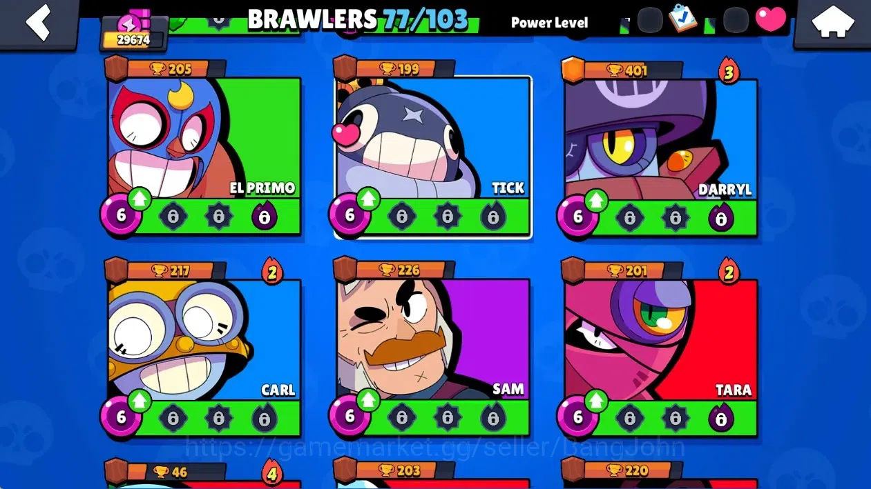 Brawl Stars Accounts Global|29674 Thropy|77 Brawlers-21 Max Lvl.|20 Hyp image 12