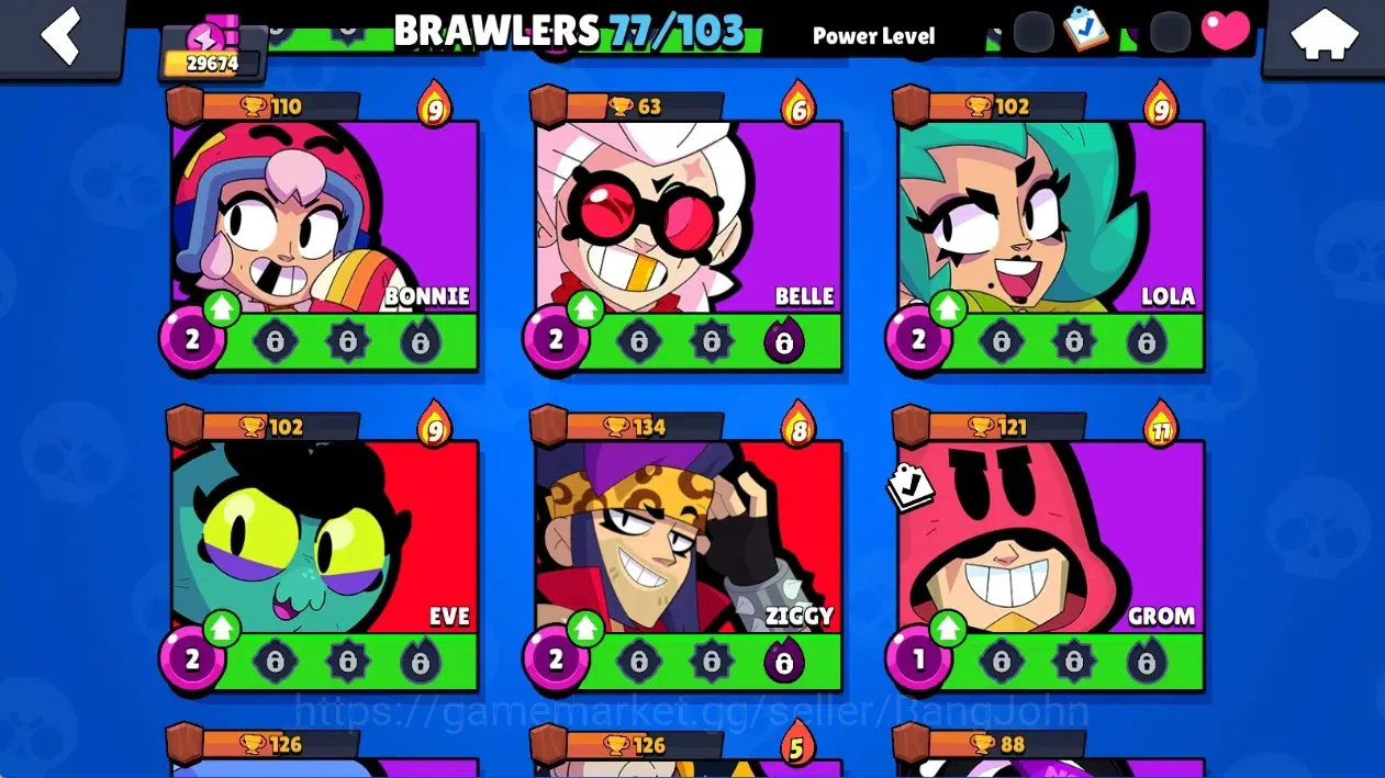 Brawl Stars Accounts Global|29674 Thropy|77 Brawlers-21 Max Lvl.|20 Hyp image 16