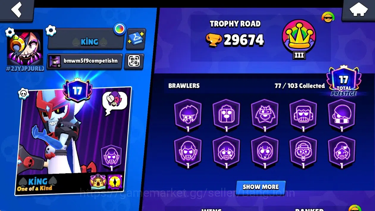 Brawl Stars Accounts Global|29674 Thropy|77 Brawlers-21 Max Lvl.|20 Hyp image 2