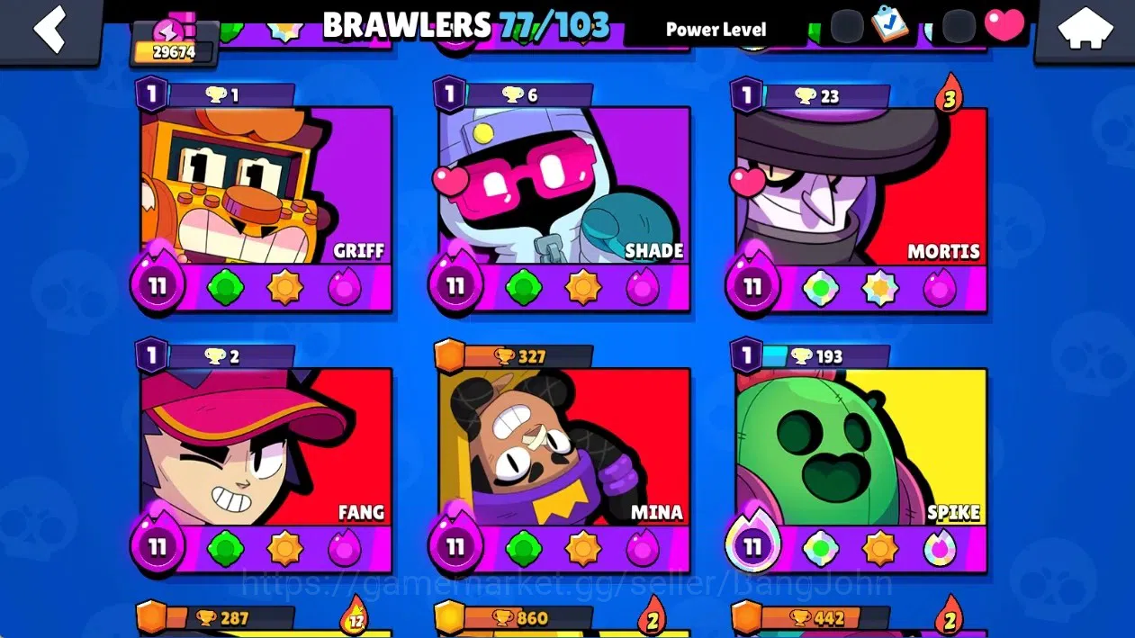 Brawl Stars Accounts Global|29674 Thropy|77 Brawlers-21 Max Lvl.|20 Hyp image 8