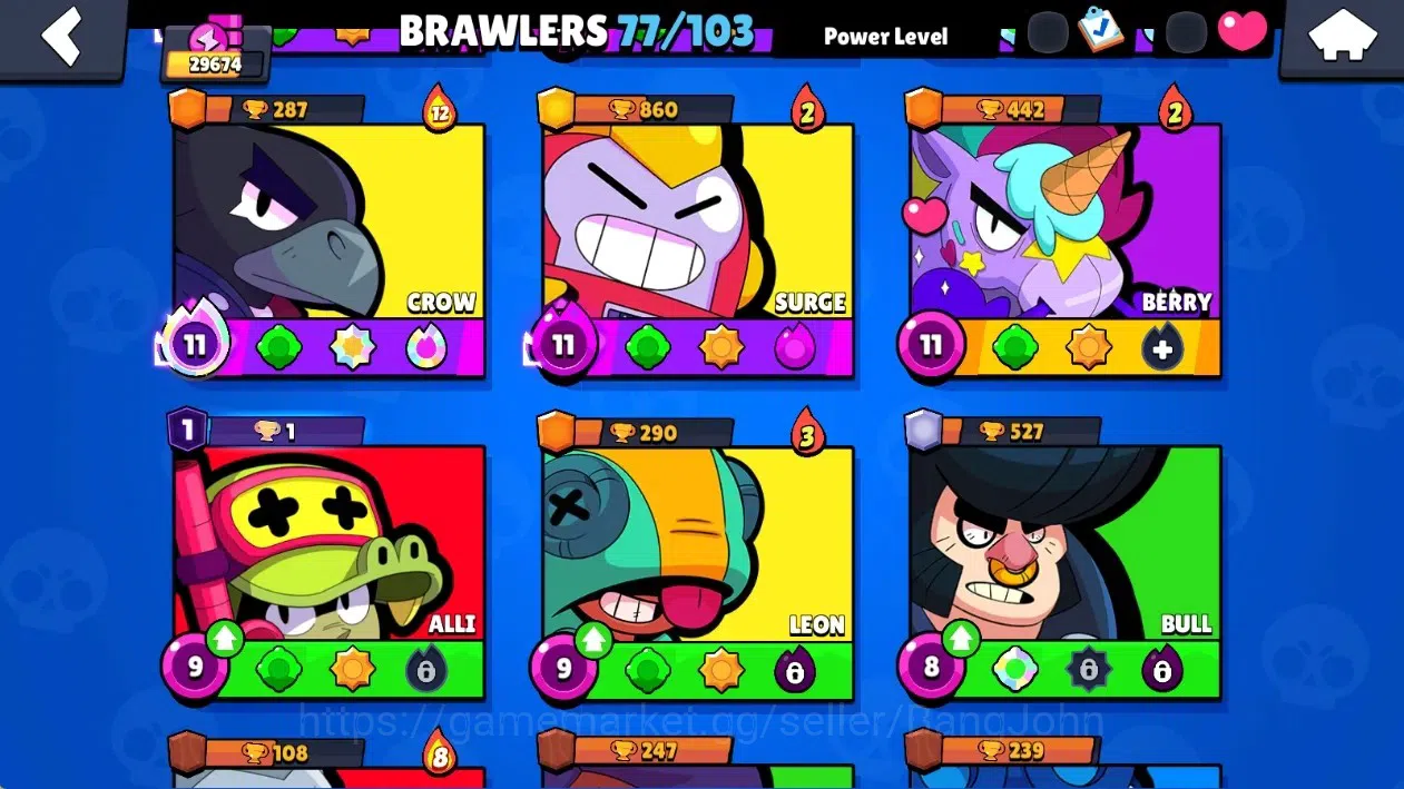 Brawl Stars Accounts Global|29674 Thropy|77 Brawlers-21 Max Lvl.|20 Hyp image 9