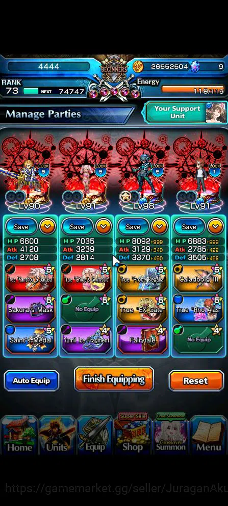 Grand Summoners Accounts Mid-Game Global|Rank 73|14 Ascend|[Inumuta,Summer(Miyu,Chloe)Emiya,Chloe]+TW,Rin&Luvia,Valentine 3