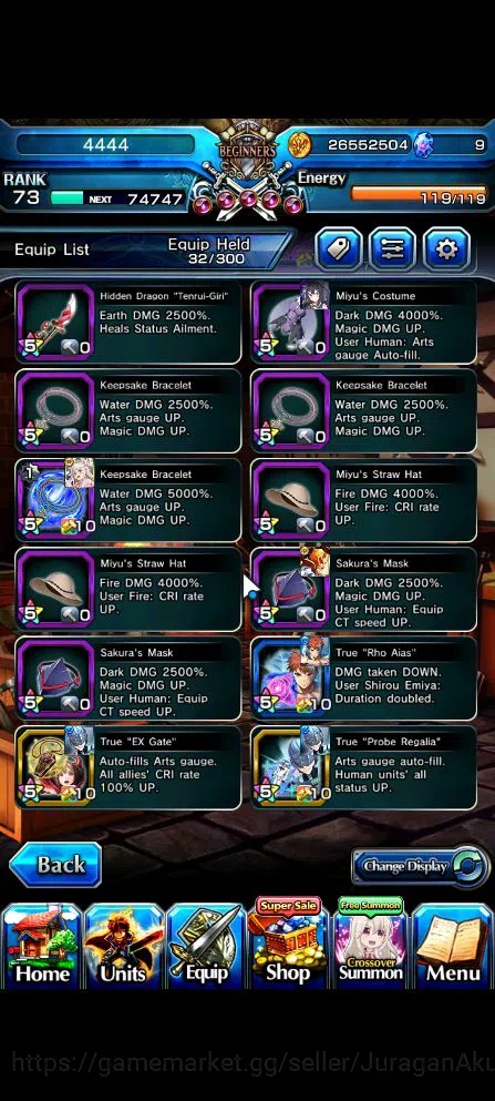 Grand Summoners Accounts Mid-Game Global|Rank 73|14 Ascend|[Inumuta,Summer(Miyu,Chloe)Emiya,Chloe]+TW,Rin&Luvia,Valentine 7