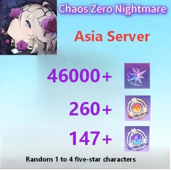 Chaos Zero Nightmare Accounts Asia|Crystal×46000+Rescue Anchor×260+Signal Amplification Anchor×147+Random 1 to 4 five-star