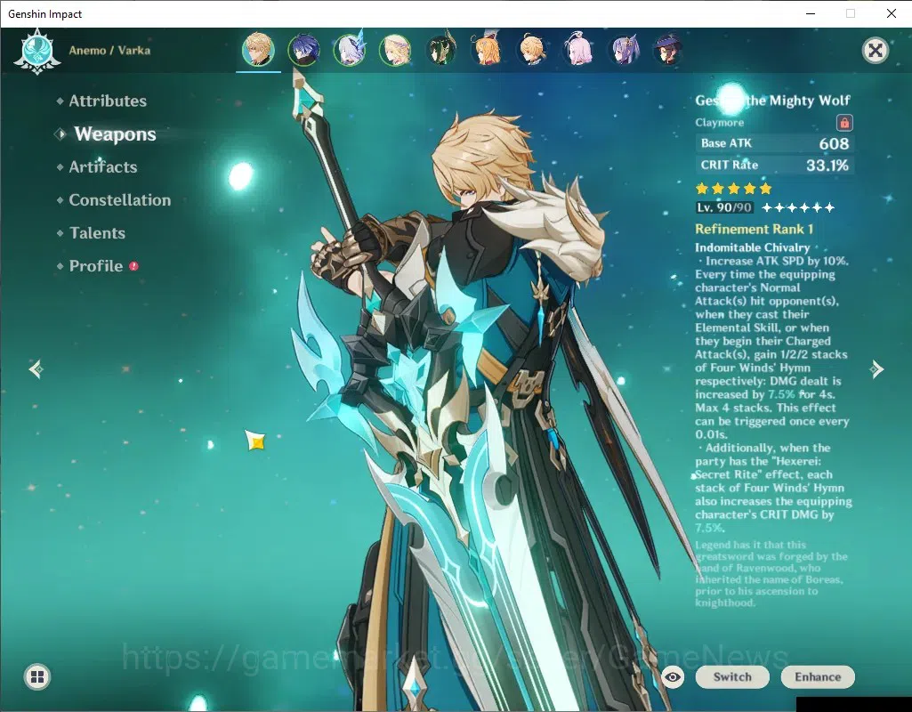 Genshin Impact Accounts ASIA|AR 56|Rate On|6 Limited + 5 (*5Weapon)|[Skirk image 4