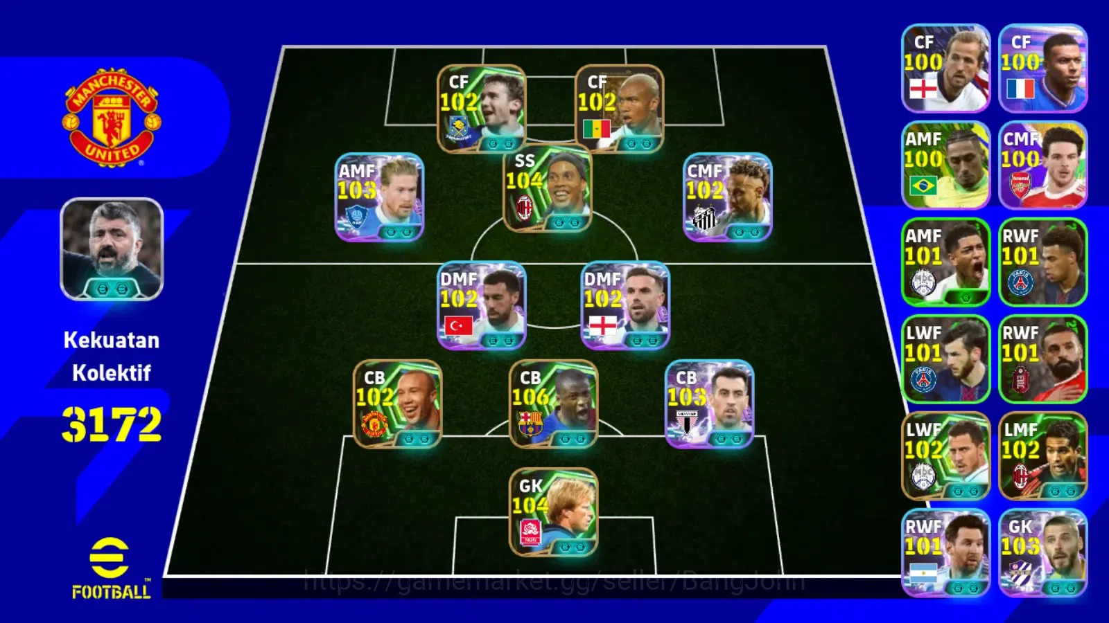 eFootball Accounts ANDROID|PW 3172|Yaya toure epic,de gea show,ronald image 6