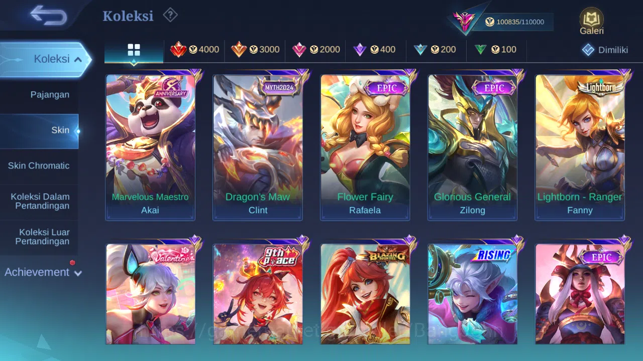 Mobile Legends: Bang Bang Accounts Others Hero 131 Skin 373 | Legend Freya | HXH Julian | CC YSS | Luckybox Martis | Annual 4