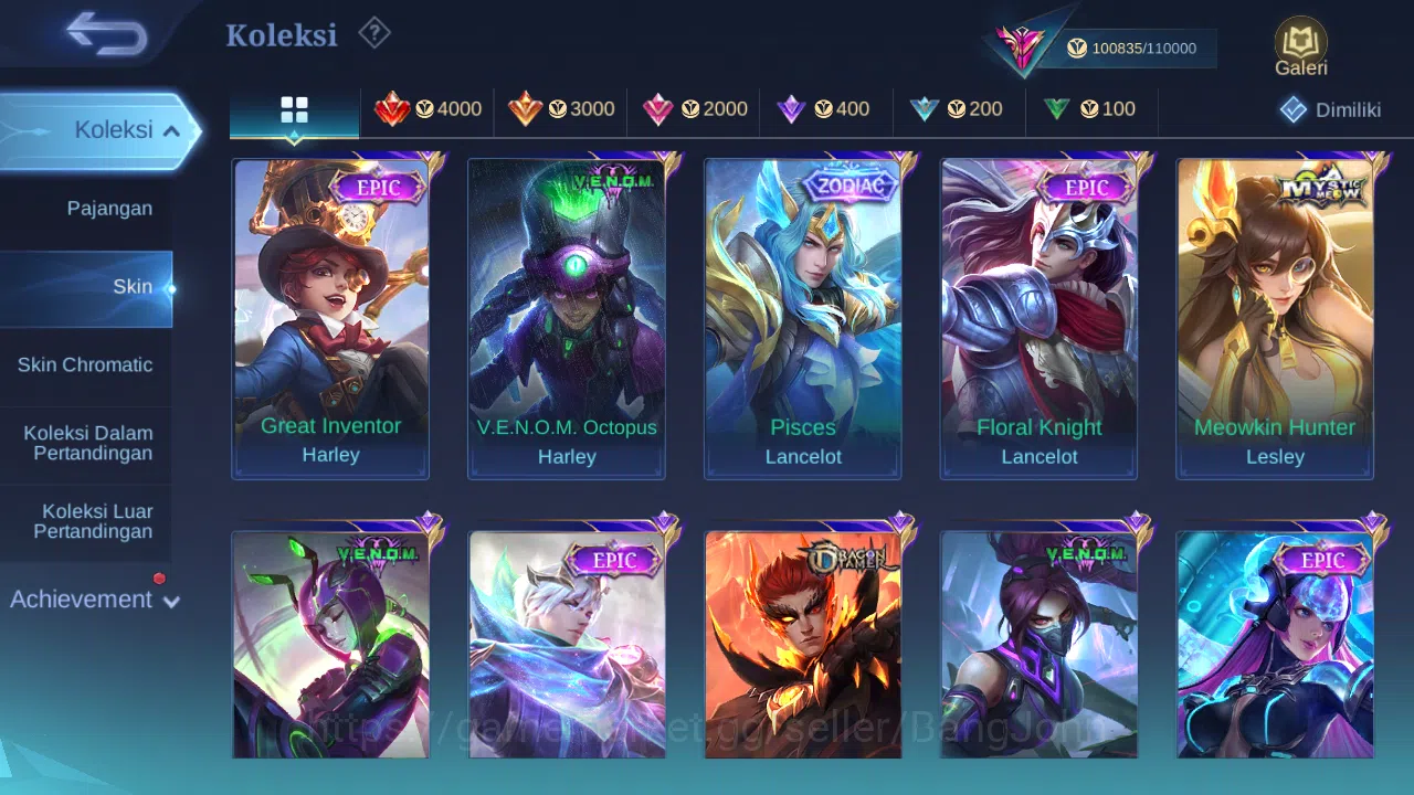 Mobile Legends: Bang Bang Accounts Others Hero 131 Skin 373 | Legend Freya | HXH Julian | CC YSS | Luckybox Martis | Annual 7