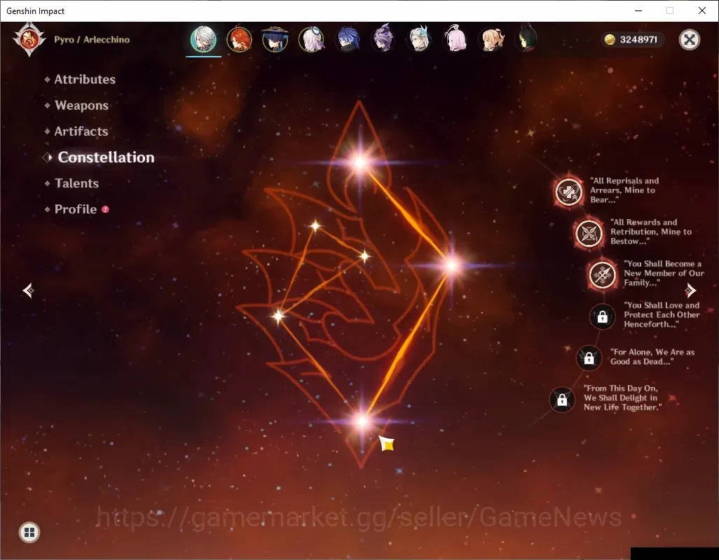 Genshin Impact Accounts ASIA|AR 57|7 Limited + 6 (*5Weapon)|[ArleC3,Wander image 3