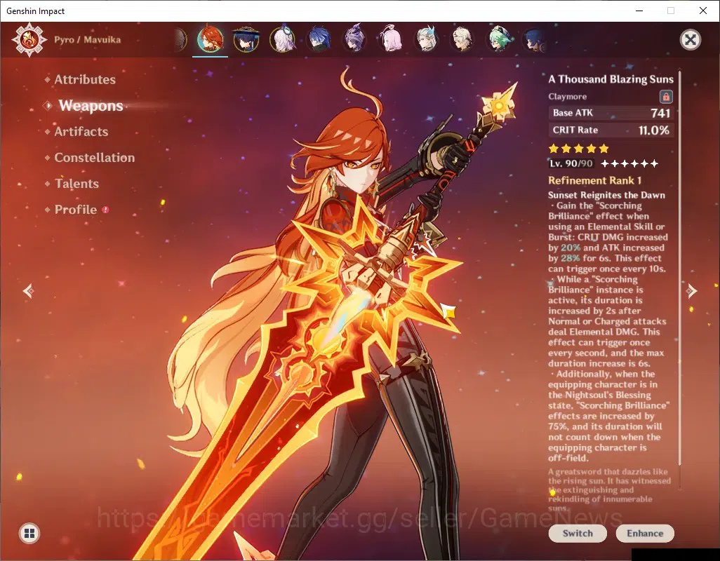 Genshin Impact Accounts ASIA|AR 57|7 Limited + 6 (*5Weapon)|[ArleC3,Wander image 6