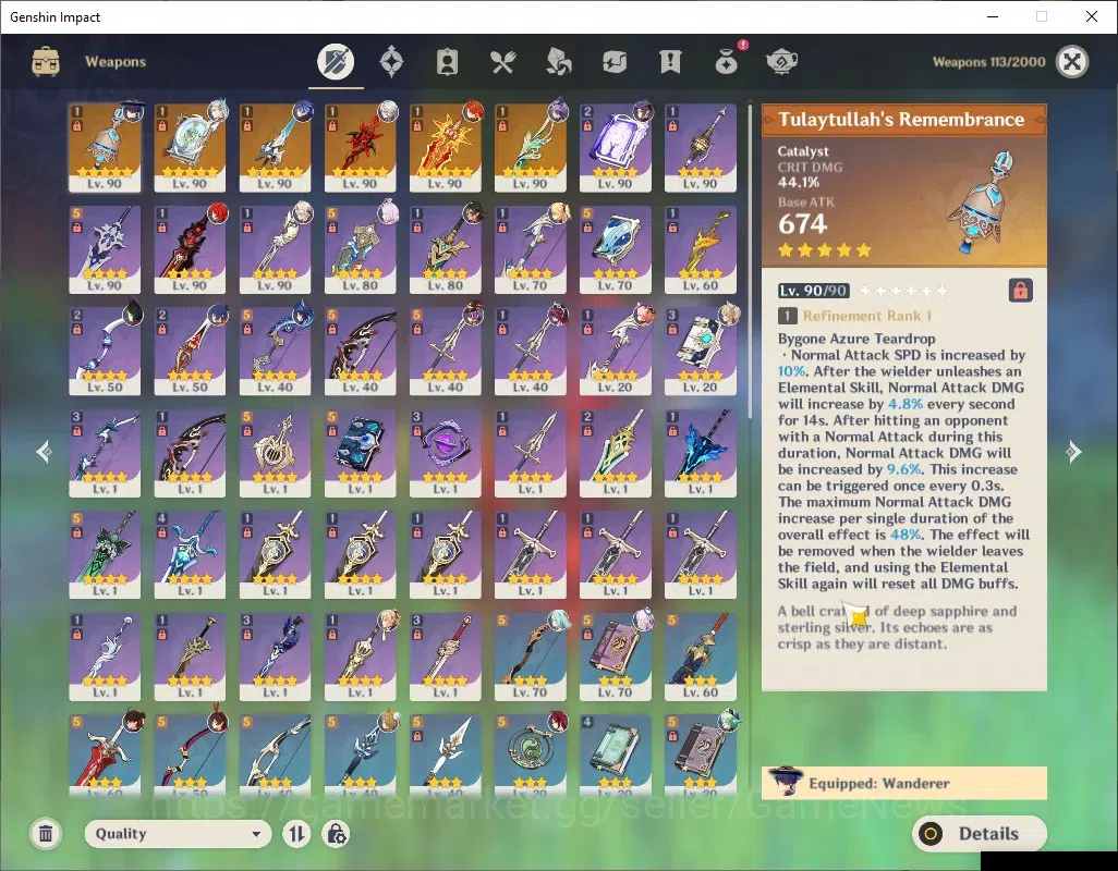Genshin Impact Accounts ASIA|AR 57|7 Limited + 6 (*5Weapon)|[ArleC3,Wander image 8