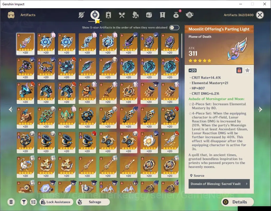 Genshin Impact Accounts ASIA|AR 57|7 Limited + 6 (*5Weapon)|[ArleC3,Wander image 9