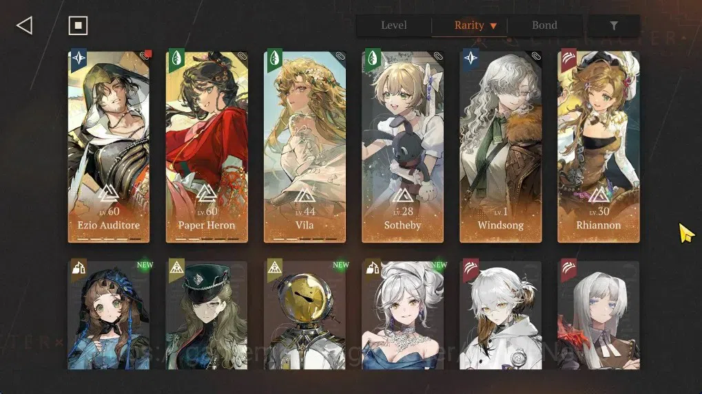 Reverse: 1999 Accounts Midgame GLOBAL|Lv 39|11 (*6 Crew) 3 Limited|Ezio Auditore P4,Paper Heron P2 + Psy,Rhiannon|Vila 1