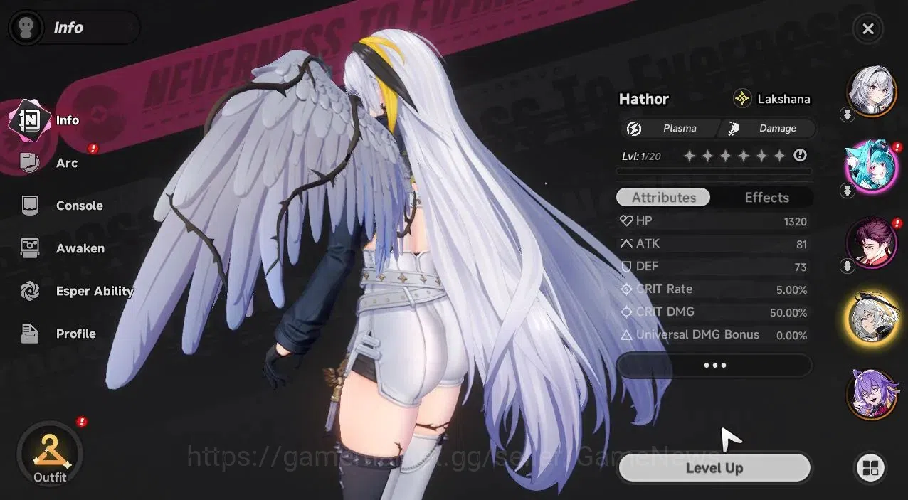 Neverness to Everness Accounts Global NA |HL 3| 4 SSR [Hotori,Hathor,Fadia,Sakiri] +1 S-Class Char Box |6 SR|Orchid 2