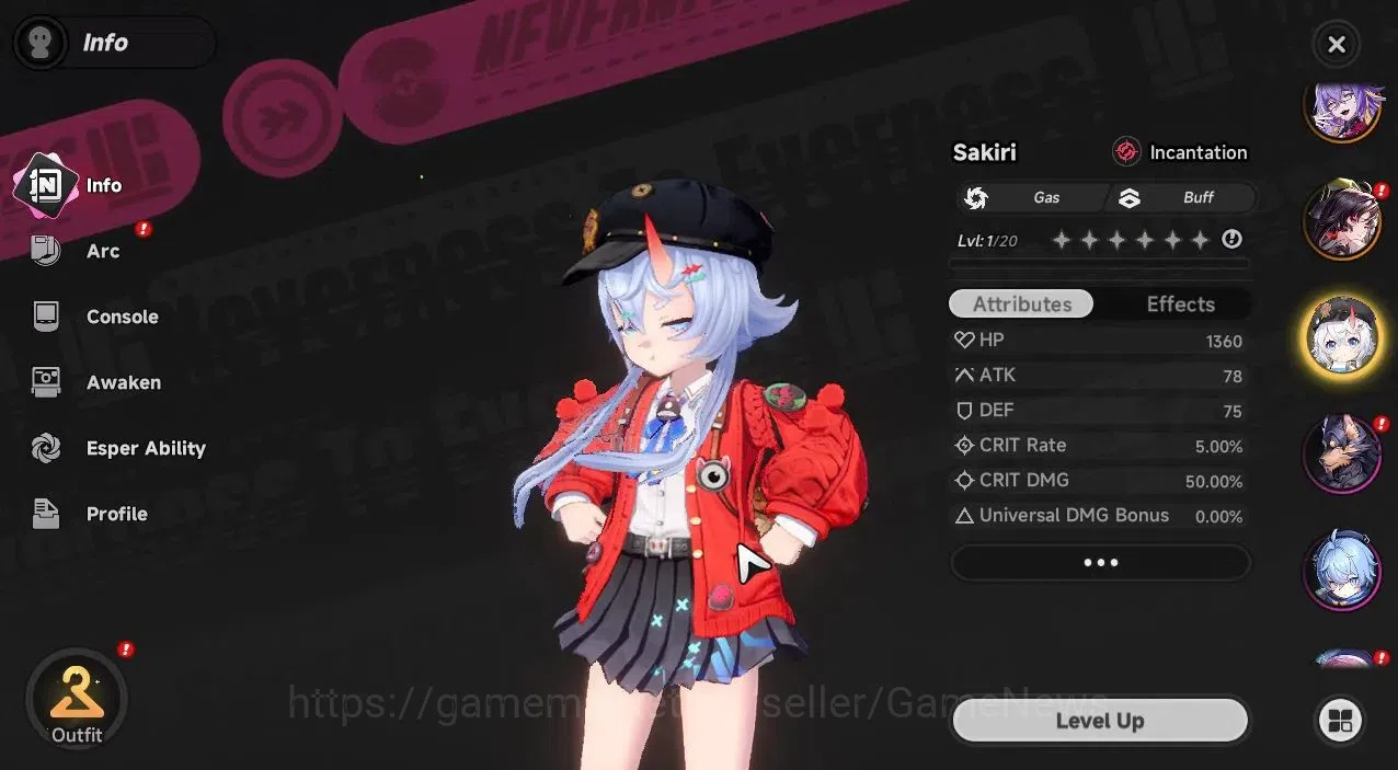 Neverness to Everness Accounts Global NA |HL 3| 4 SSR [Hotori,Hathor,Fadia,Sakiri] +1 S-Class Char Box |6 SR|Orchid 4