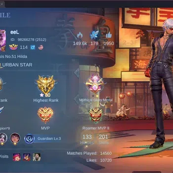 Mobile Legends: Bang Bang Accounts Collector Global |Hero 133|Skin 201|Expert|KOF GS,Karina|Naruto Vale|Lightborn