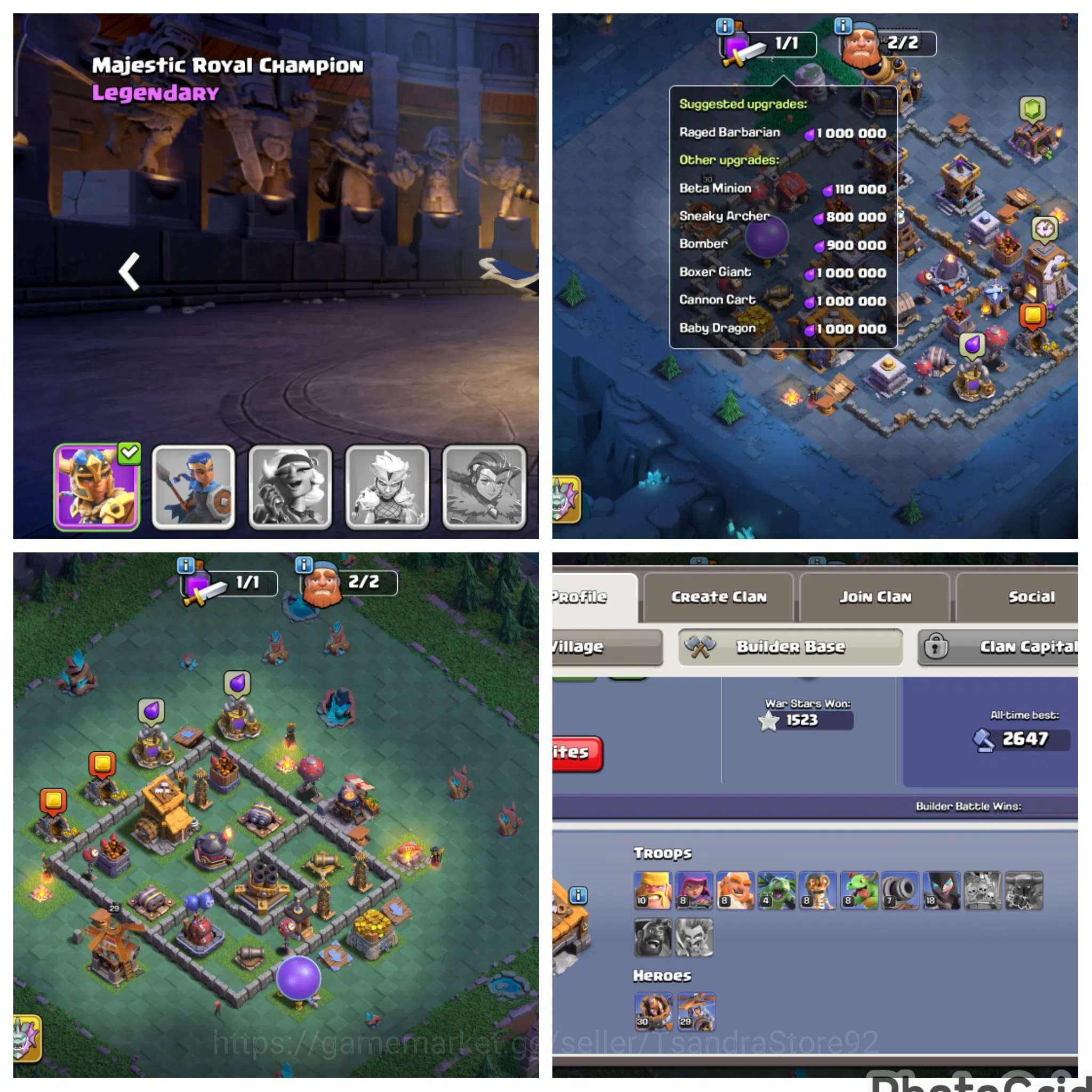 Clash of Clans Accounts High-End FLASH SALE TH 16 LVL 181 MAXED 100% RARE EXCEPT TROPS|EPIC 8 MAX|NC FREE|STAR WAR 1523|667 5