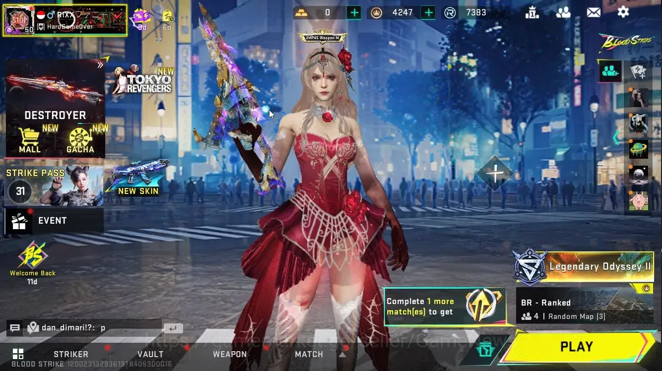 Blood Strike Accounts ASIA|ETERNAL[Vector Lv3,Kar98]|Collab AOT[RAN-Mika image 2