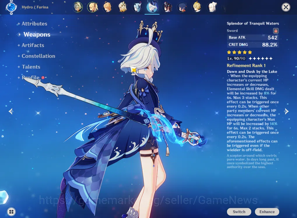 Genshin Impact Accounts ASIA|AR 55|4 Limited +2(*5Weapon)|Furina+Sign,Xilo image 3
