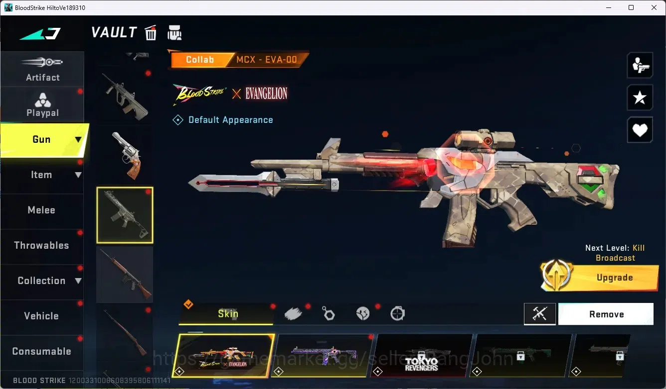 Blood Strike Accounts ASIA|Collab Gun MCX - EVA-00|7 Legendary Gun|1 Nam image 7