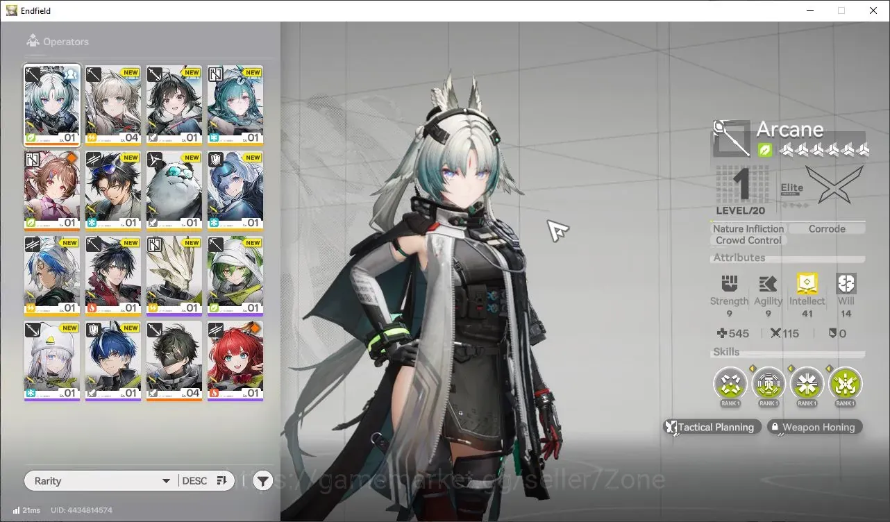 Arknights: Endfield Accounts ASIA| Starter Ch 1 Process 1| 1 Lim: Arcane+Sign + Ardelia+sign| MC Male|Check 1