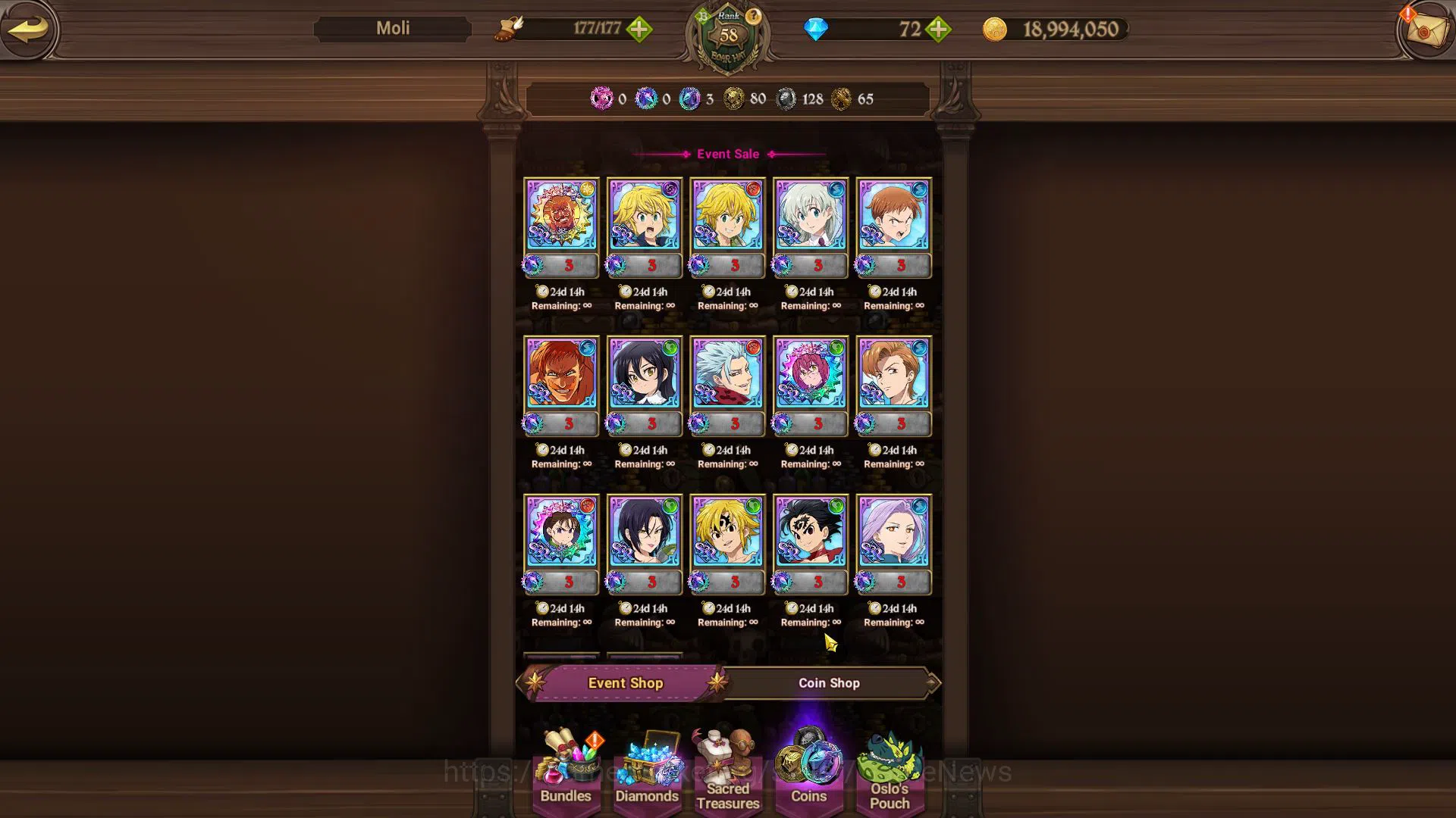The Seven Deadly Sins: Grand Cross Accounts Global|1M CC|Starter Ch4|5 UR|Salos4/6,Merlin&Esca image 7