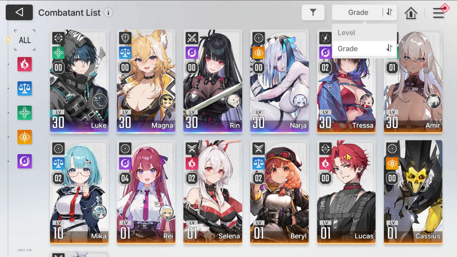 Chaos Zero Nightmare Accounts GLOBAL Lv27|4 SSR[Narja+Sign,Rin,Magna,Luke]9SR(ReiM4,AmirM1,Mika M2)|4,2K Crystal,12 7