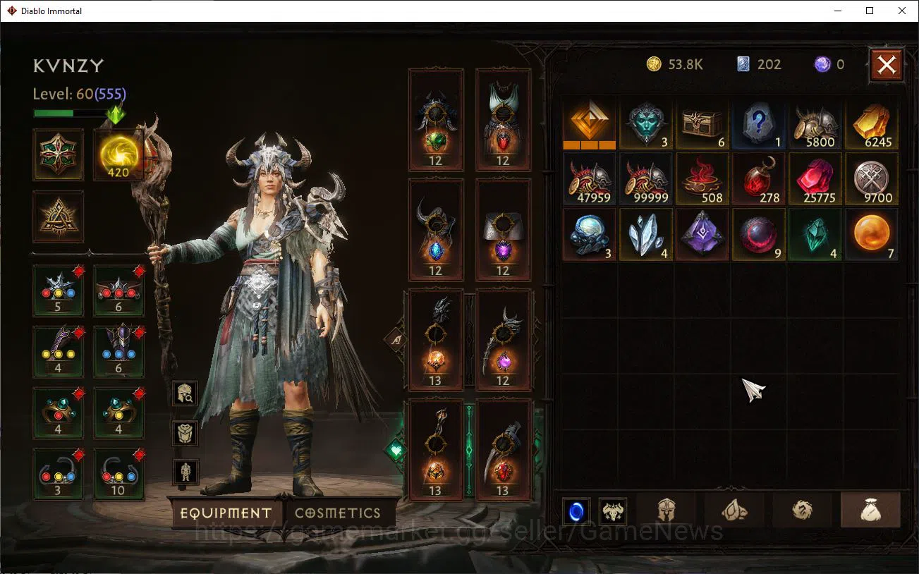 Diablo Immortal Accounts Mid-Tier SEA-Verathiel|Lv60 (555)|Druid|33K CR|Reso 420|Paragon Maledictor|Inverno I|Hellquary Lv 8