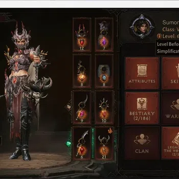 Diablo Immortal Accounts High-End NA - Chains of Honor |60 (424) Warlock-Maledictor|CR 32k|Reso 375|Inferno 1|Myrrien Lv 30