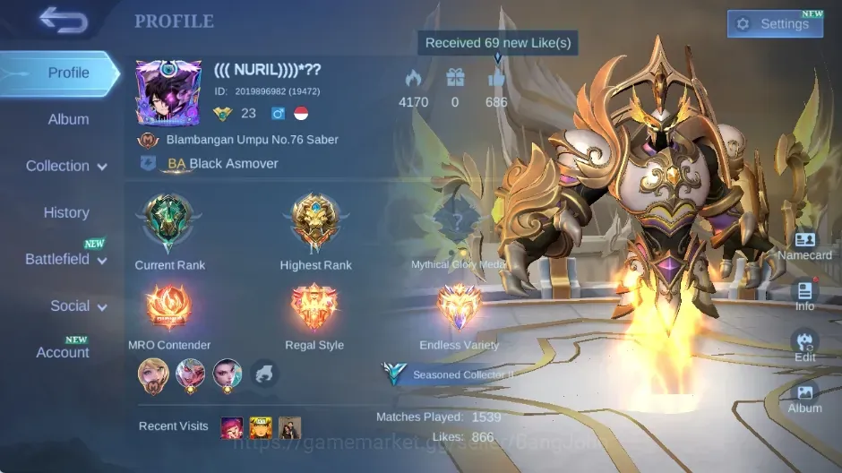 Mobile Legends: Bang Bang Accounts Others Global|83S|Seasoned|Naruto Vale,Epic Change Belerick Uranus,Spongebob 1
