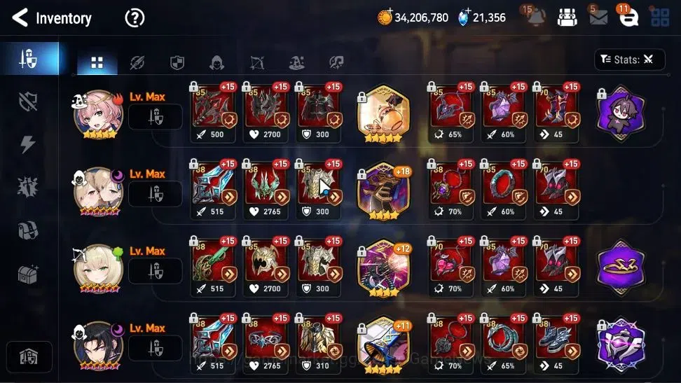 Epic Seven Accounts High-End GLOBAL UnVerif|10 ML(Rhiana&Luc,WOTM Tenebria,NM 16