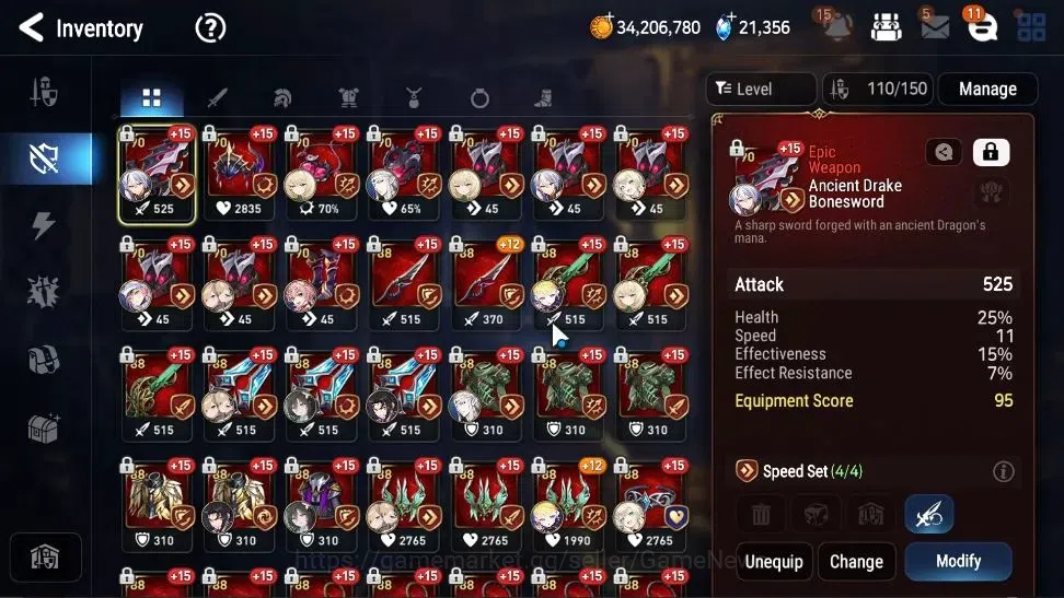 Epic Seven Accounts High-End GLOBAL UnVerif|10 ML(Rhiana&Luc,WOTM Tenebria,NM 17