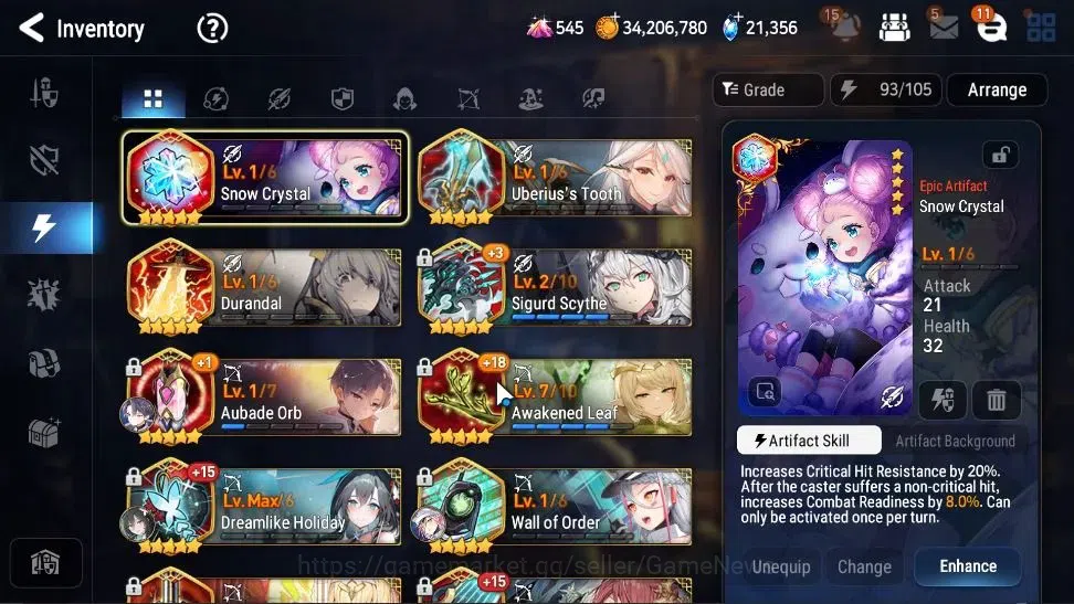 Epic Seven Accounts High-End GLOBAL UnVerif|10 ML(Rhiana&Luc,WOTM Tenebria,NM 18
