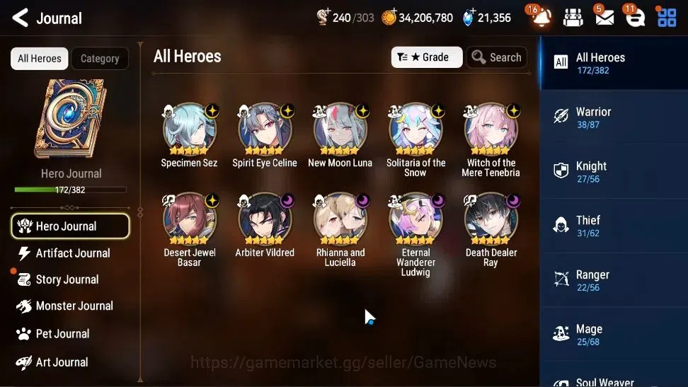 Epic Seven Accounts High-End GLOBAL UnVerif|10 ML(Rhiana&Luc,WOTM Tenebria,NM 6