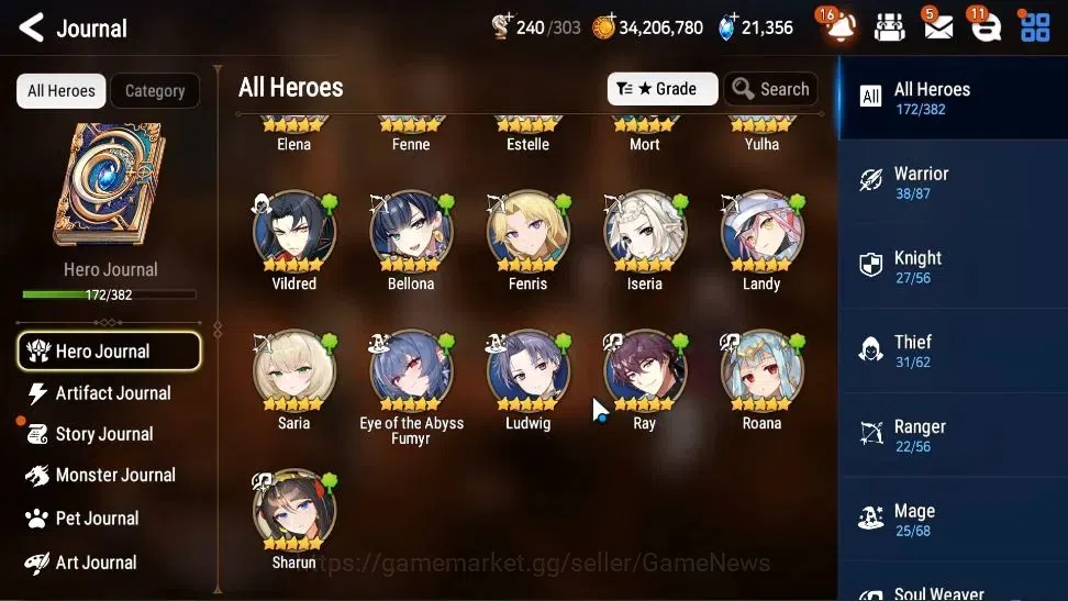 Epic Seven Accounts High-End GLOBAL UnVerif|10 ML(Rhiana&Luc,WOTM Tenebria,NM 9