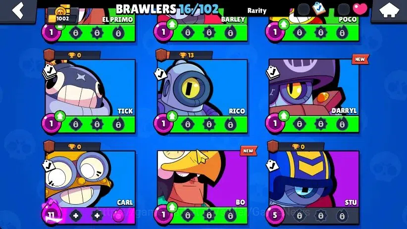Brawl Stars Accounts 1002 Trophy|16 Brawlers 3 Max Lvl [Edgar,Carl,Shelly] Myth Fang|1 Epic Skins [Chicken Rico]|CN ON|Take 5