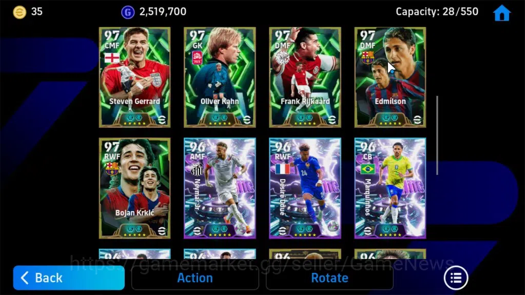 eFootball Accounts Legends & Iconic Players Android |14 Epic,Cristiano Ronaldo,Cafu,steven Gerrard,Oliver Kahn|Show 6
