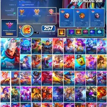 Mobile Legends: Bang Bang Accounts #4253 257 Skins | Vale Gaara (Naruto) | Badang Pegasus Seiya (Saint Seiya) | Cyclops
