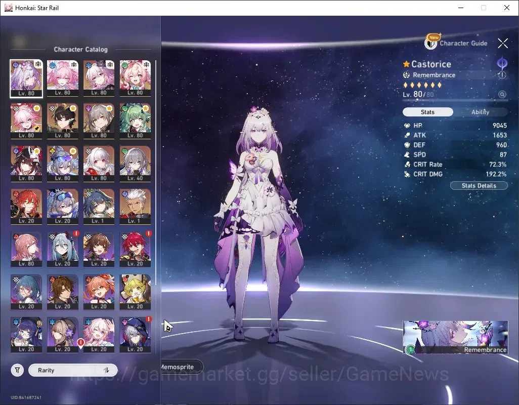 Honkai Star Rail Accounts Others Asia|TL 68|1 Team Prem|12 Limited|(Castorice,Evanescia,SW999)+Sign 1