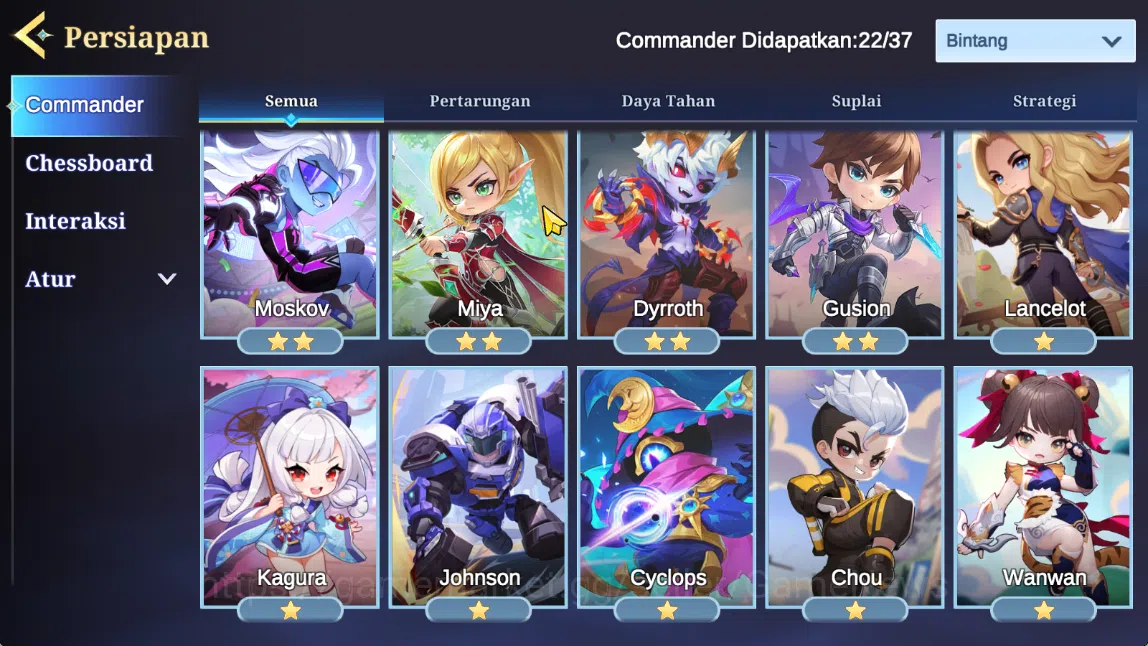 Magic Chess: Go Go Accounts High Mythic *5|22 Commander 1 Max(Alice)|9 Skin|2 Special(1 Gogopass Aamon),Moskov,6 Elite,1 10