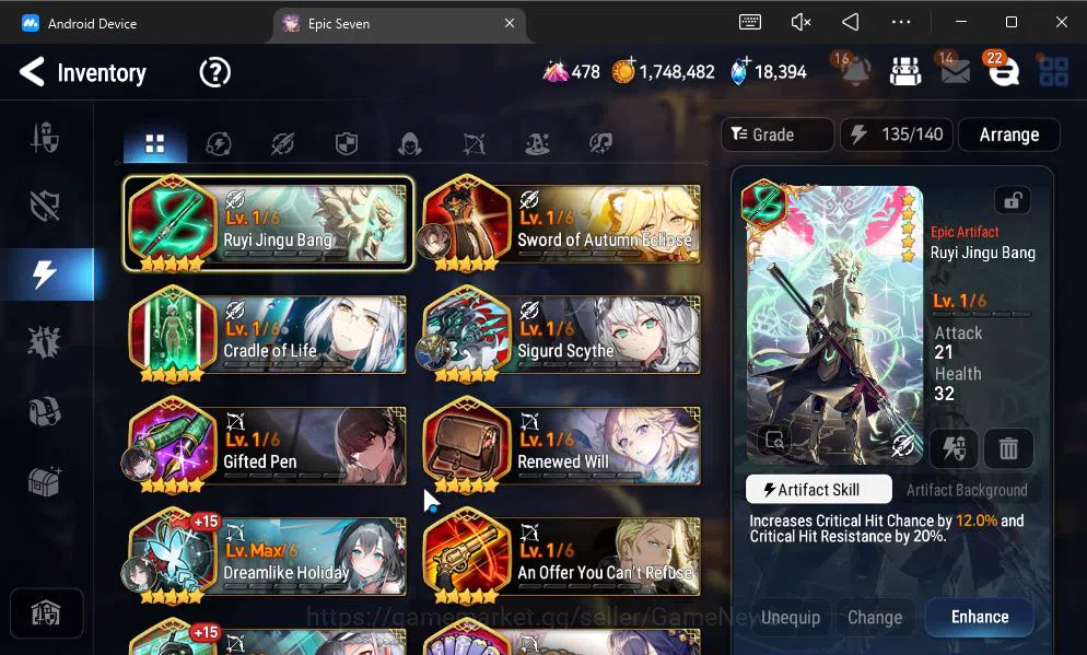 Epic Seven Accounts GLOBAL UNVERIF|4 ML(BArunka,LOT Scales,Belian,Etc) image 8