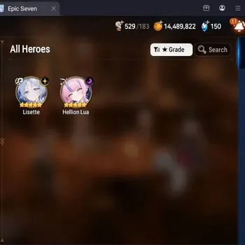 Epic Seven Accounts Starter Global Unverif|Best Starter|2ML(Lisette,H.Lua)|PoH+Bless ON|Stigma 2.2K|Gold 14.4M|Side Story