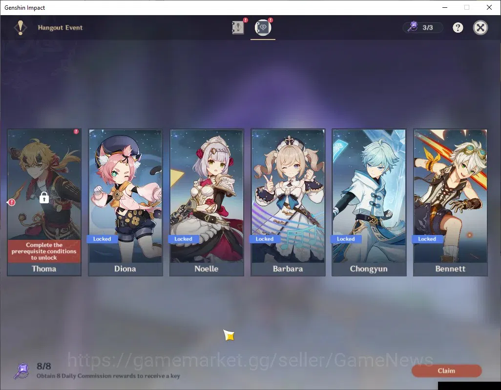 Genshin Impact Accounts ASIA|AR 56|3 Limited + 1 (*5Weapon)|Linnea,Escoffi image 19