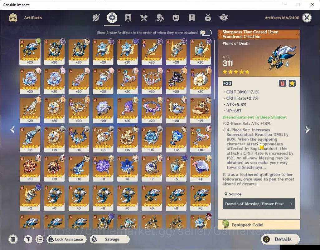 Genshin Impact Accounts ASIA|AR 56|3 Limited + 1 (*5Weapon)|Linnea,Escoffi image 4