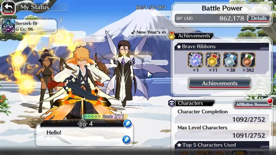 Bleach: Brave Souls Accounts [GLOBAL]52K Orbs|Lv200[10th Aniv Ichigo,TYBW25 Yor image 2