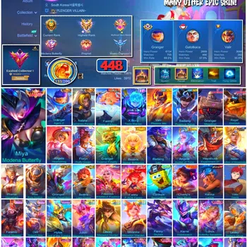 Mobile Legends: Bang Bang Collector #3729 448 Skins | Legend Miya | 2 Collectors | Asp image 1