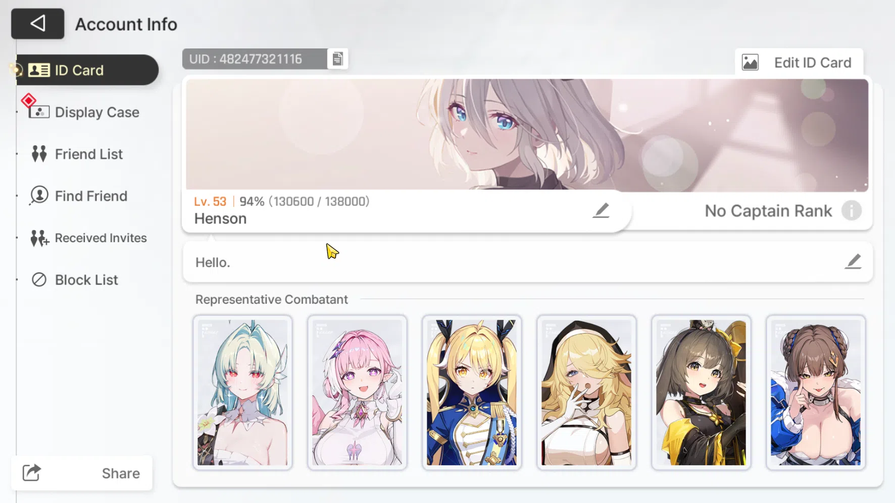 Chaos Zero Nightmare Accounts "GLOBAL | Lv 53 | 10 Limit, Heidemarie EM 2, Diana image 10