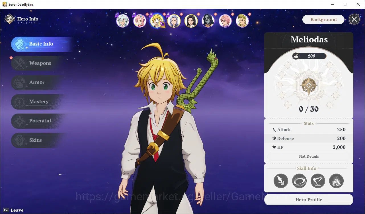 The Seven Deadly Sins: Origin Accounts SEA |3 SSR| Meliodas, Jericho, Guila + SSR Selecto image 1