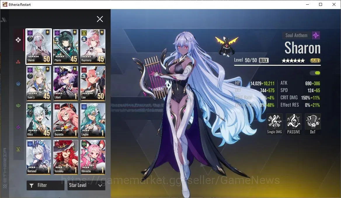 Etheria: Restart Accounts End‑Game Global S25|Lvl 35|17 SSR|Liliam,Sharon,Kloss,Lian,Plume,Lingluo,Nahor,Raymerry,Etc|Apex 1
